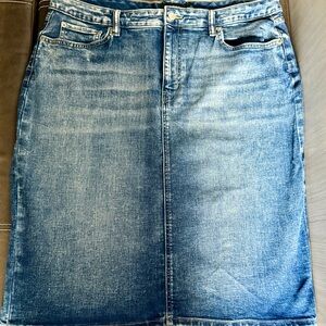 Lauren Ralph Lauren Midi Blue Denim Skirt